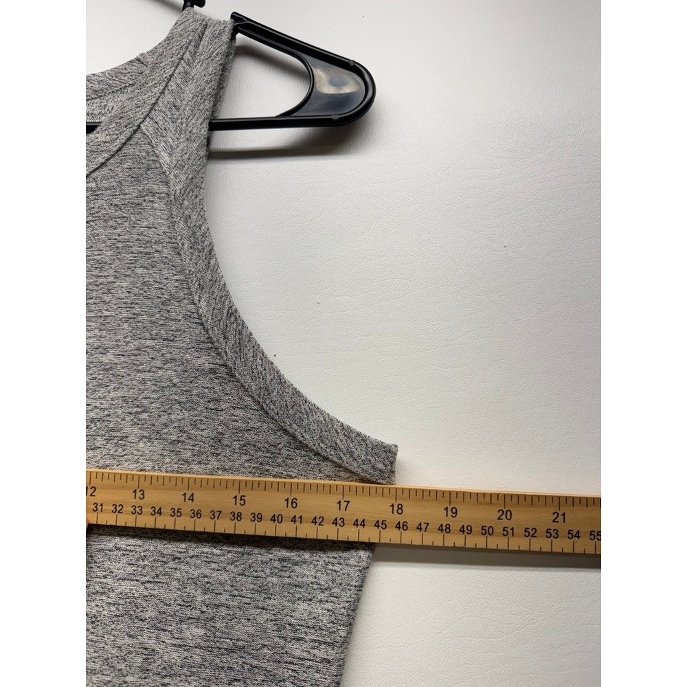 Lou & Grey Midi Dress Women M Gray Heathered Ribbed Knit Sleeveless Racerback - Picture 4 of 6